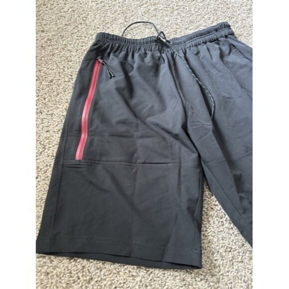 Bench Women Black Atheisure Pockets Logo Casual Shorts Size Medium Elastic Wasit - Picture 2 of 16